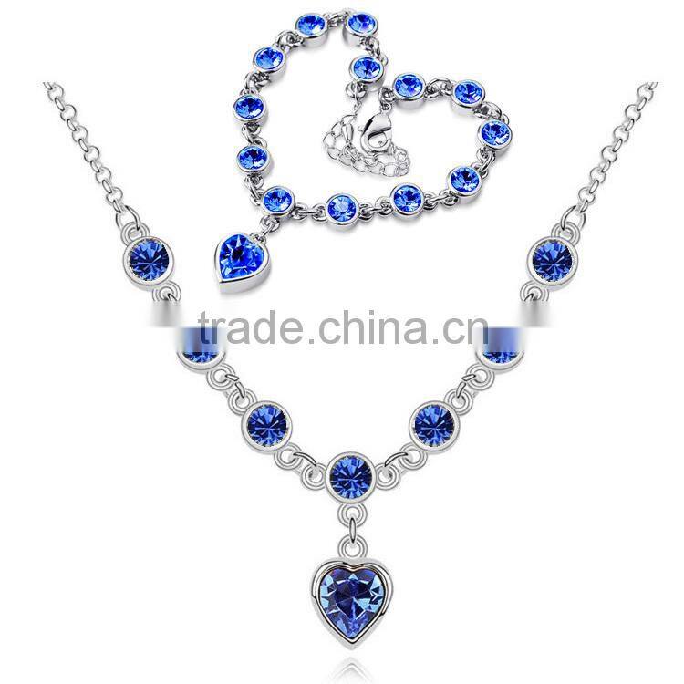 girlfriend heart pendant necklace and beads bracelet african jewelry sets