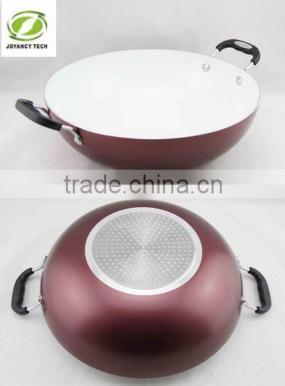 Wholesale Aluminum forged/pressed non-stick wok pan with stainless steel lid