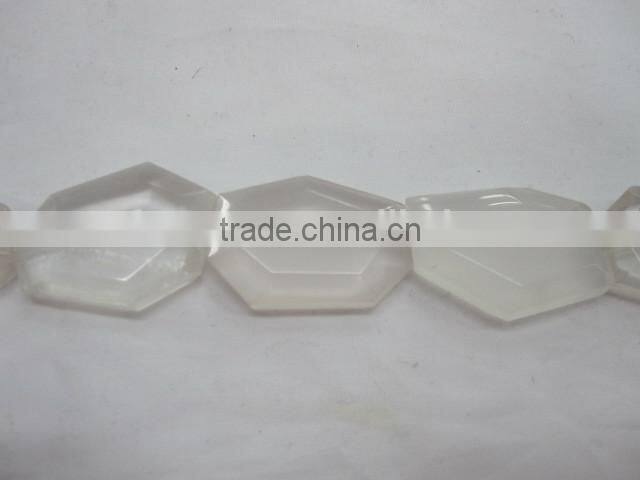 Wholesale crystal quartz Tumbled flat loosen faceted gemstone manufacturer