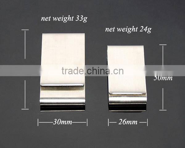Double-deck Sliver Money Clip Slim Pocket Purse Cash Holder Card Organizer Stainless Steel Metal Money Clipper