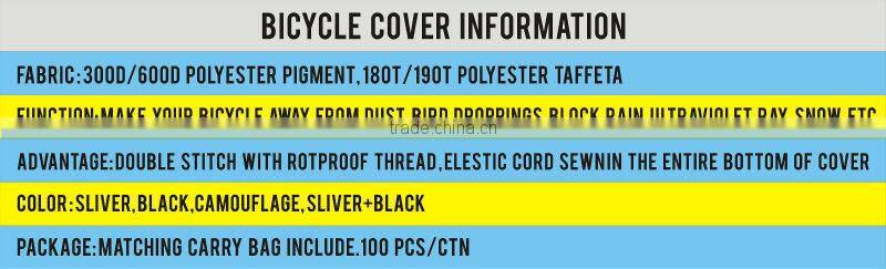 Polyester waterproof bicycle cover made in china