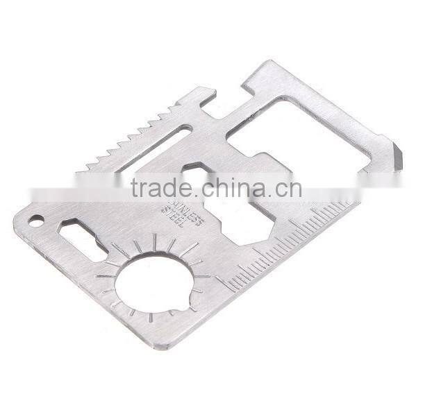 outdoor multi function portable stainless steel survival mini pocket tool card