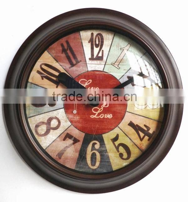 Dia 25 cm Rustic Round Metal Wall Clock,