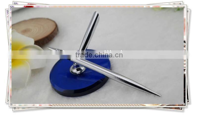 TT- 08 silver table pen with acrylic pen display stand , bank pen holder