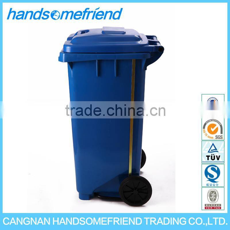240 liter Outdoor foot pedal trash can,Mobile garbage can,with wheels dustbin
