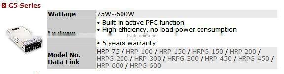 HRPG-200 Original Meanwell Enclosed Switching Power Supply 75W~600W