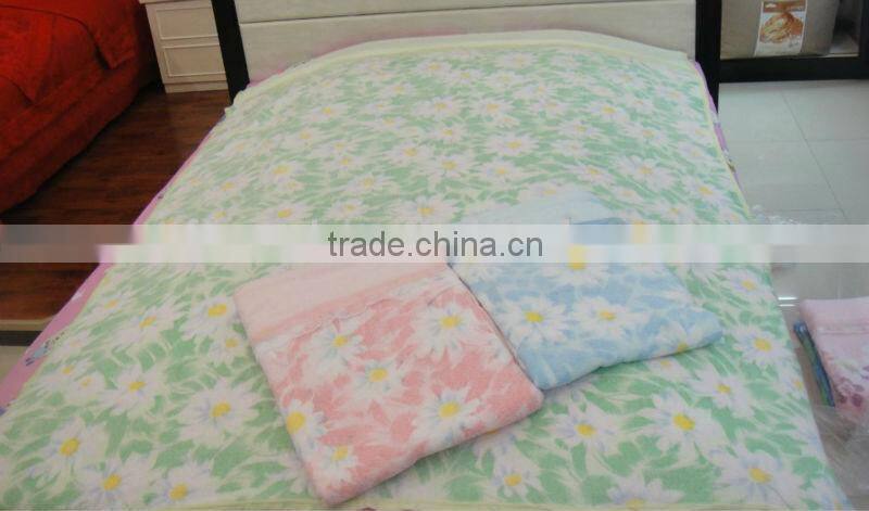 queen size 100% green yarn dyed jacquard cotton blanket