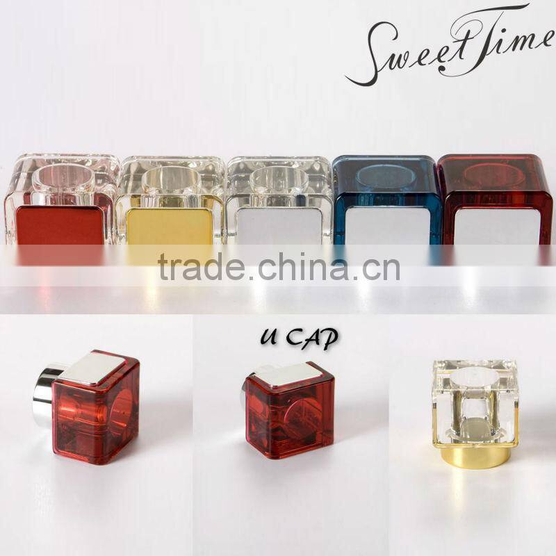 ODM aluminum lid/cap with leather coating for perfume bottle sealing