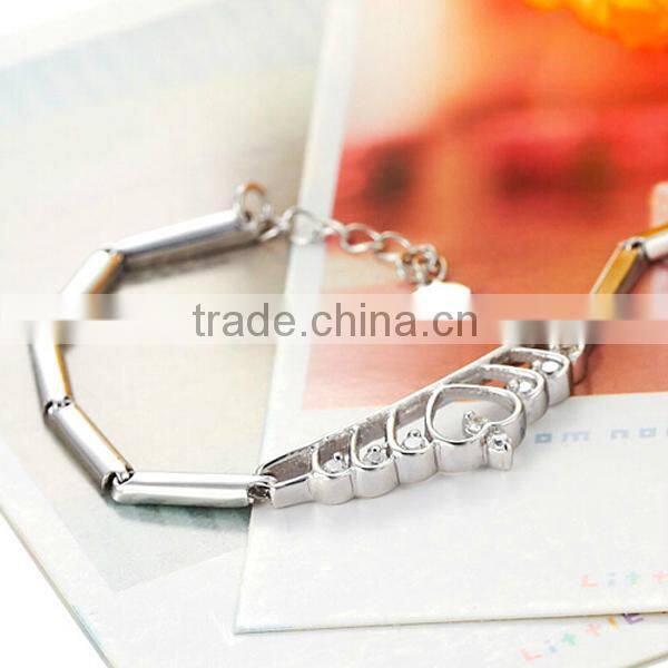 Unique Sterling Silver Bracelet crown Colorful Womens Bracelet 7.5Inch