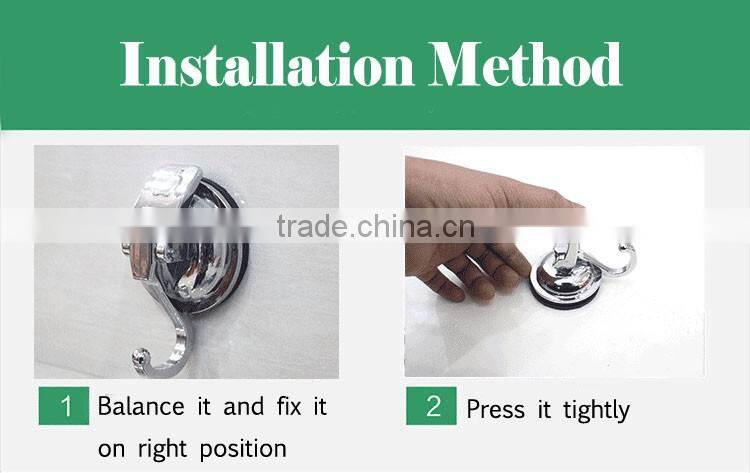2016 A-bomb No drilling No tool No screw No rust 304 stainless steel TPU vacuum suction metal wall hook