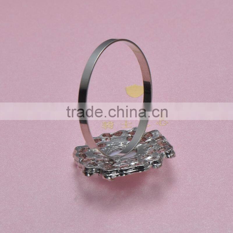 (M0456-ring) 100pcs/lot Elegant Wedding Flower Rhinestone Napkin Rings,34mm diameter ,40mm ring ,nickle plating,pure white pearl