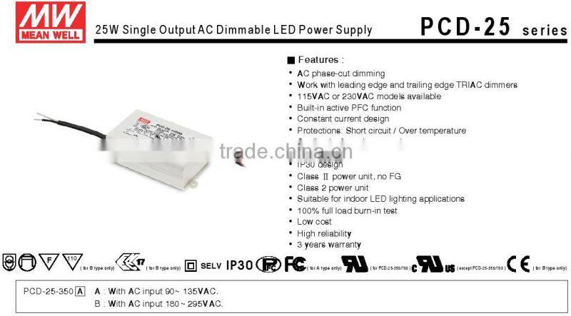 Meanwell PCD-25-350 led tunnel light with meanwell driver