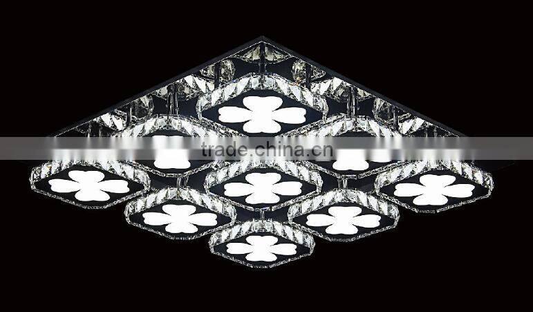 Square 9 head drop light pendant light crystal chandelier& pendant lighting crystal lamps
