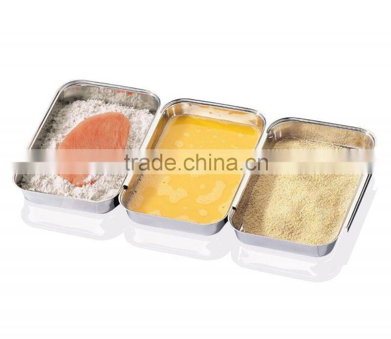 3 Pcs Stainless Steel Breading Tray