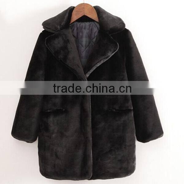 girls long winter fake fur coat trench coat wholesale