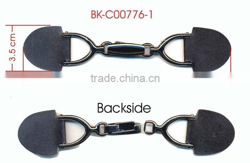 Black PU Leather Gunmetal Alloy Metal Buckle Coat Leather Toggle Buttons