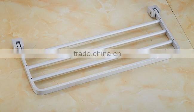 3 tier Bathroom Minimalist Towel Rack Shelf with Foldable Towel Bars/aluminum Wall Mounted bathroom rack