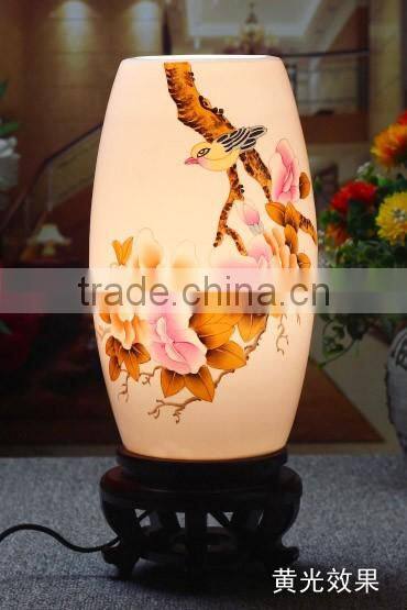 Wedding Gift Mother day's Gift valentines gift AntiqueTable Lamp Jingdezhen Ceramic Bamboo Craft Bedside LED E27 220v 110v