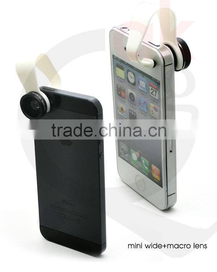 2014 newest Universal mobile phone clip-on lens macro+0.65x wide angle lens for gift accept OEM Shenzhen factory