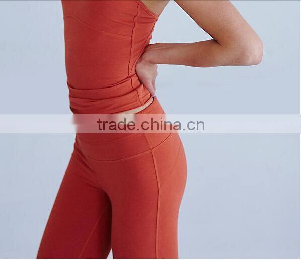 Girls pretty color nylon crop leggings for yoga and dance, sports pant with designed leg openning