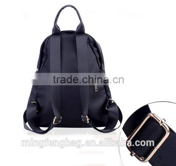 Custom Fashionable Black Canvas Tote and Shoulders Girls Backpack Bag