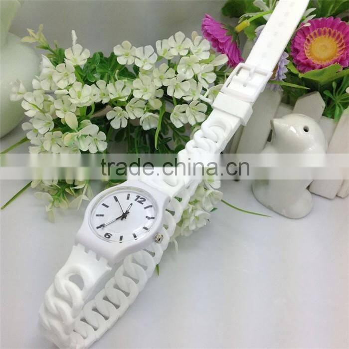New Design double-rings watches hot style fashion silicone watches Long twist watches students watch silicone wristband watch