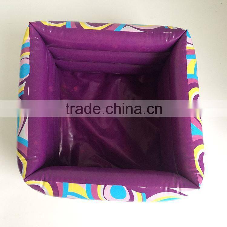 colorful fashion portable square inflatable foot bath tub for travel Pedicure