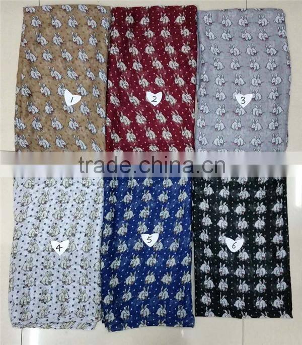 Fashion animal scarf 100% Viscose elephant print Scarf