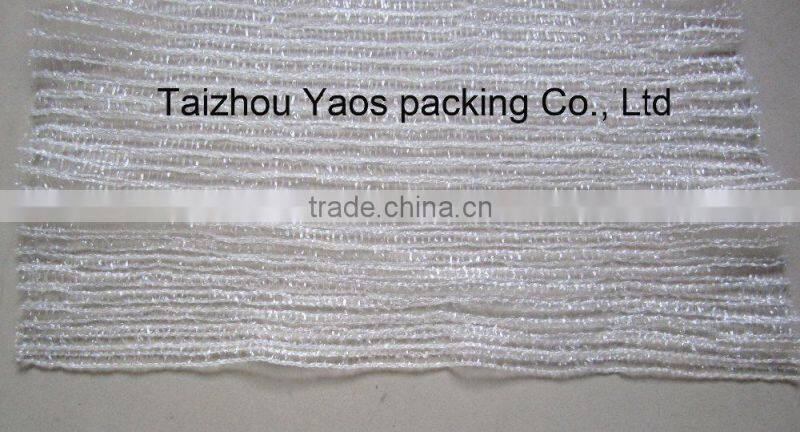 PE raschel knitted mesh bag drawstring vegetable raschel mesh bag