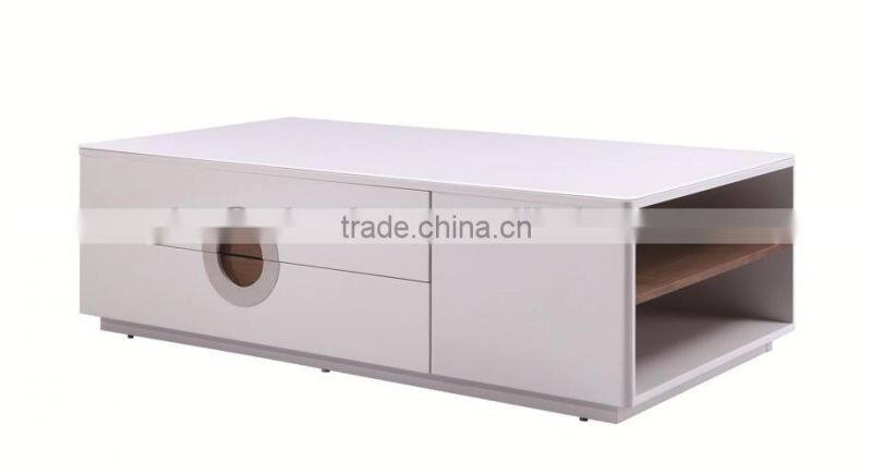 MDF coffee table/High glossy white coffee table C1709#