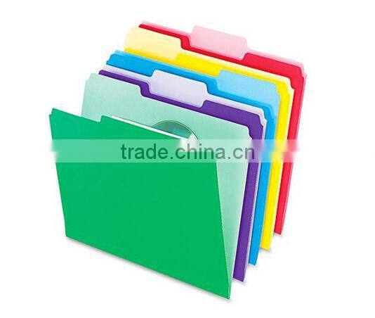 Plastic File Folders with Assorted Color Tabs