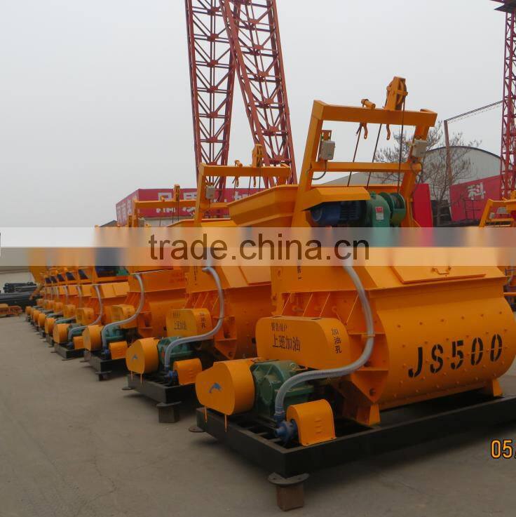 concrete mixer machine with a loft, construction equipment JS500 mixer machine