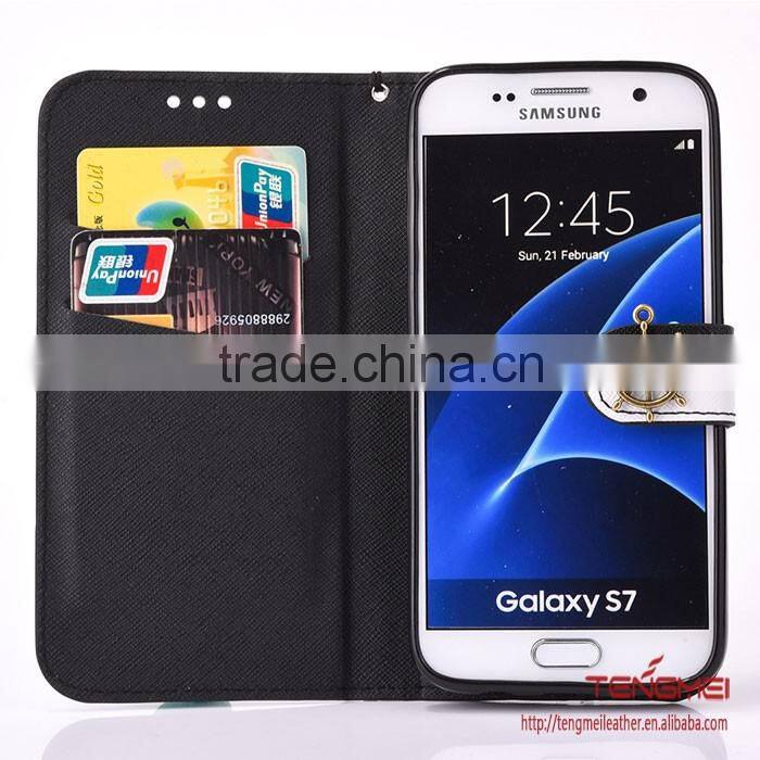 new navy design case for samsung galaxy s7 stripe leather for samsung galaxy s7 case