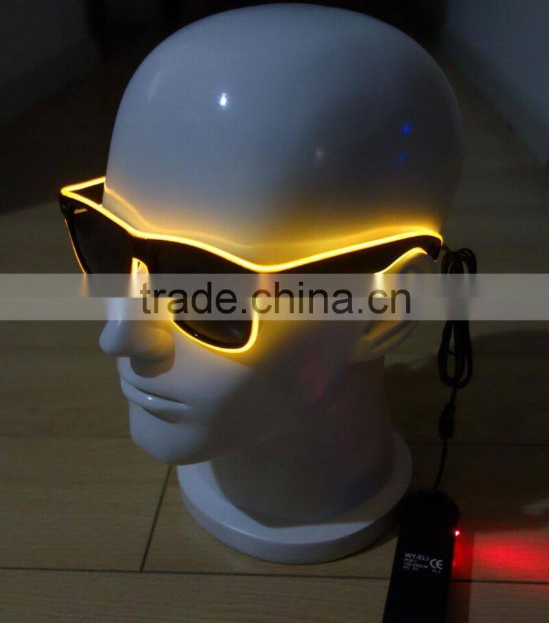 Specialize in High luminance Blue-green EL wire sunglasses / Blue-green EL sunglasses / Blue-green EL glasses