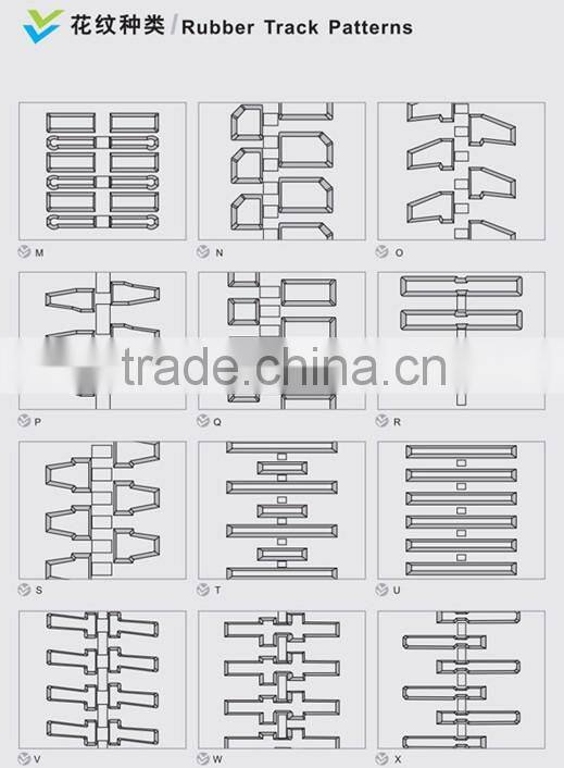 400mm*72.5R mm size rubber track pad
