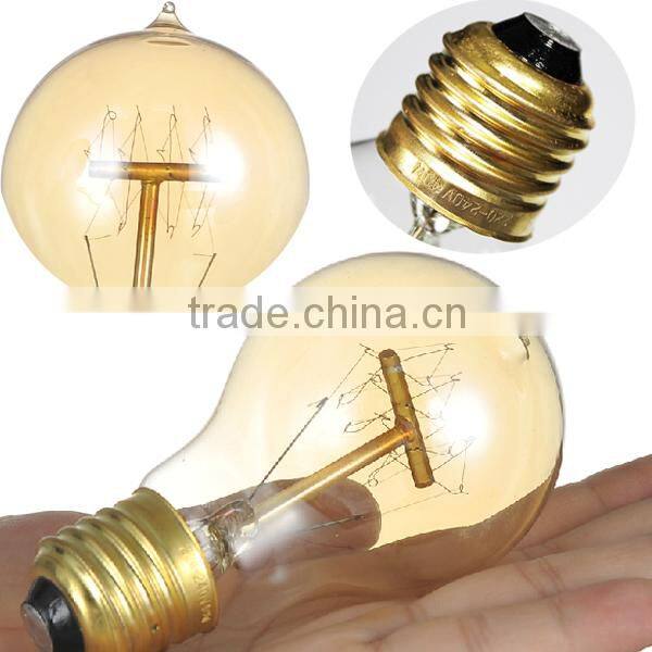 A19 quad loop tungsten shape e27/b22 edison filament bulbs 40w/60w