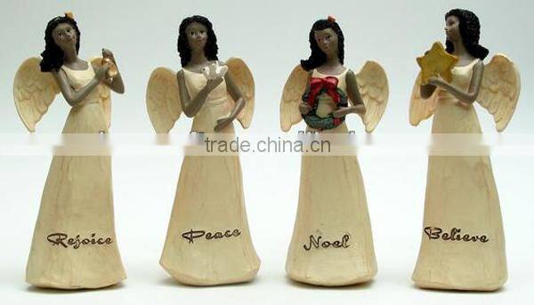 christmas decoration ceramic nativity in wing figurine