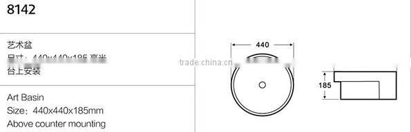 Y142 counter top wash basin guangzhou canton fair ceramic