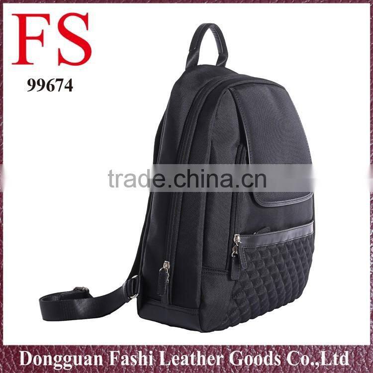 2016 Wholesale simple fashion design black luggage bags nylon adjustable men's backpack