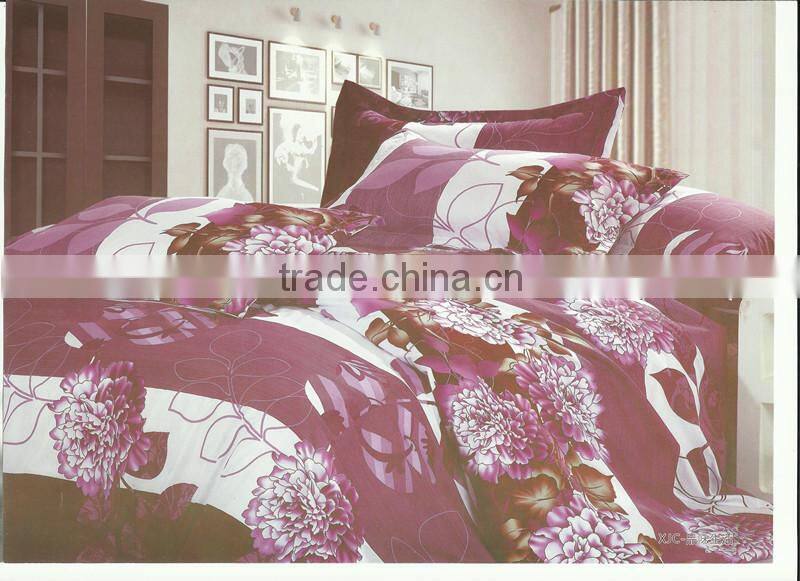 hot-sell floral design polyester bed cover bedding