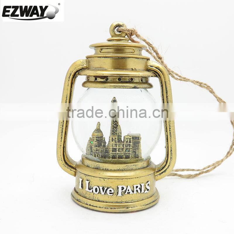 Fashion Design Cute Resin Decorative souvenir Lantern snow globes wholesale
