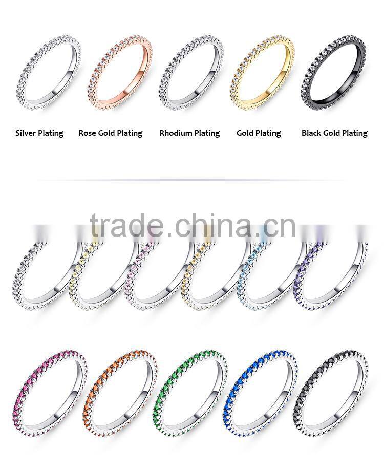 Women Gift White Zircon Heart 925 Sterling Silver Fashion Ring