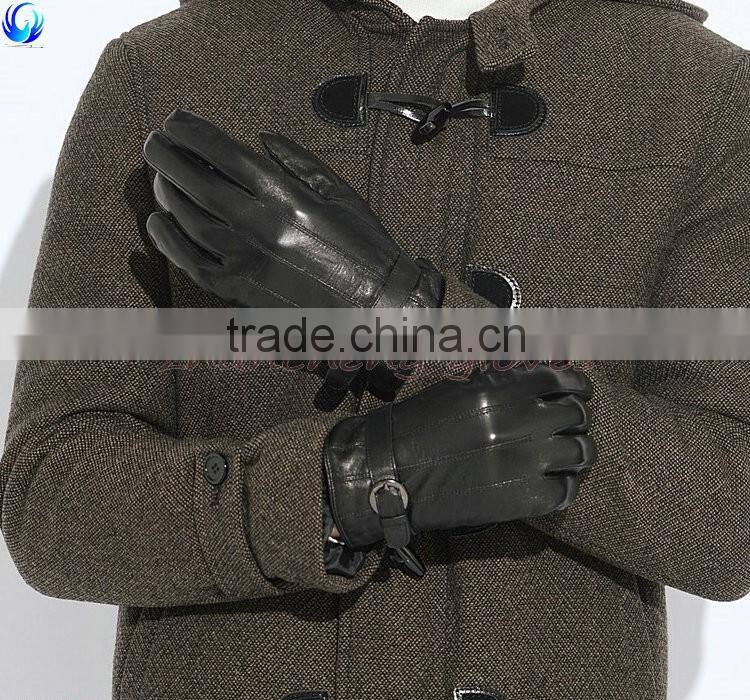 Factory made mens genuine fur sheepskin leather gloves with great price
