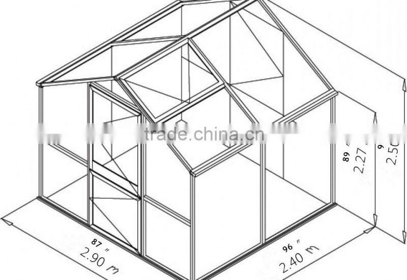 8*8 Aluminum Walk-in Garden Greenhouse