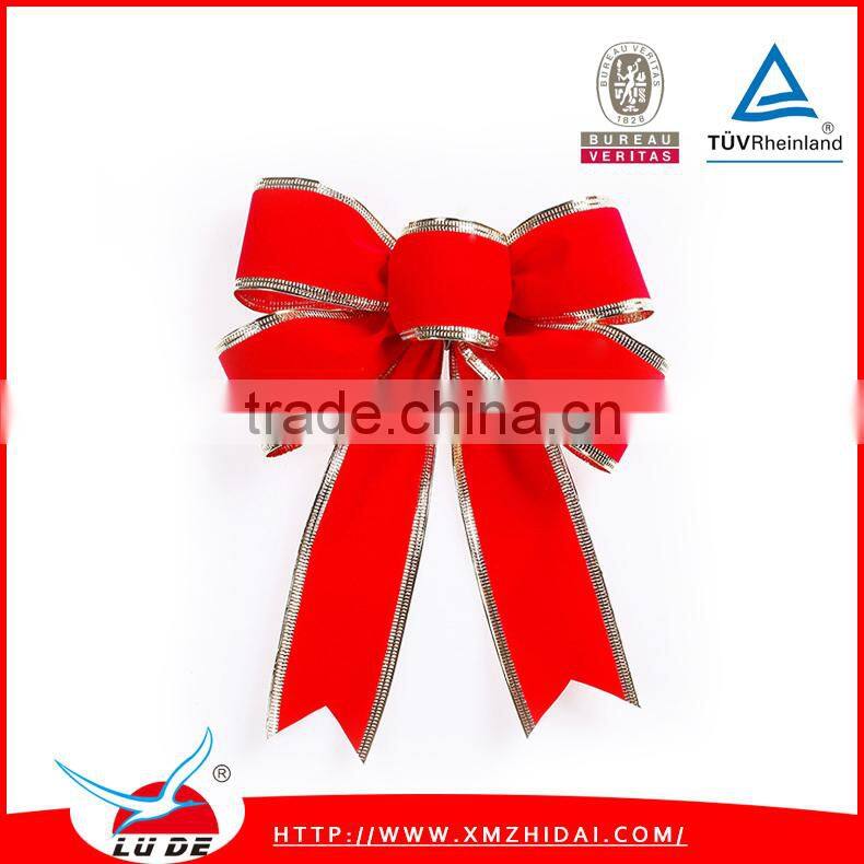 Handmade Velvet Material Christmas Ribbon Bow for Decoration