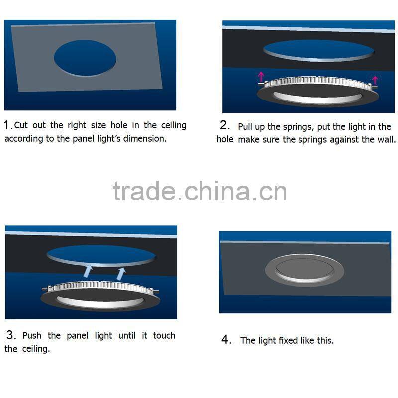 High Quality Die-casting Shaped AL Frame Super Energy Saving Ceiling Lighting 6 Inch Round LED Panel 12W