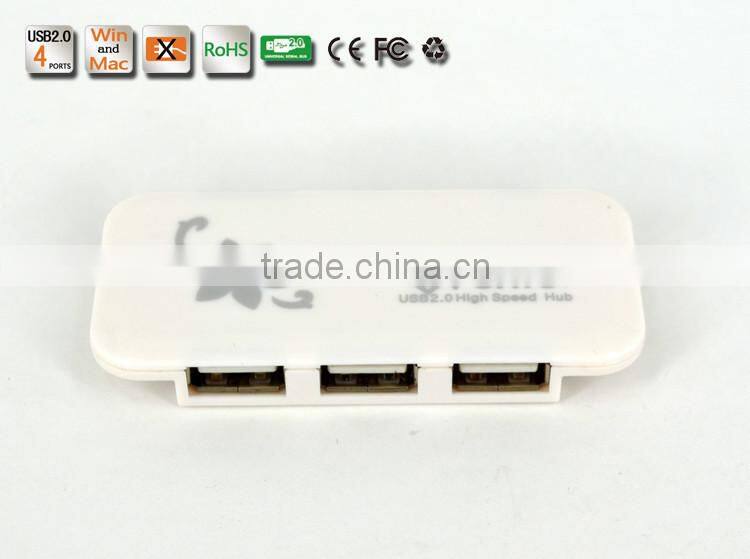 Hot Selling! Portable slim shape Low cost USB2.0 Hub high speed 4 ports USB Hub for PC and Laptop