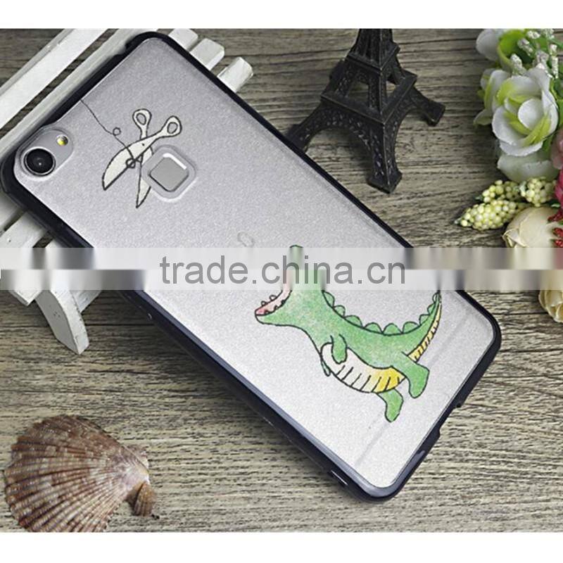 silk pattern TPU+PC bumper case for iphone 5s 6/6s 7 plus for Samsung note 4