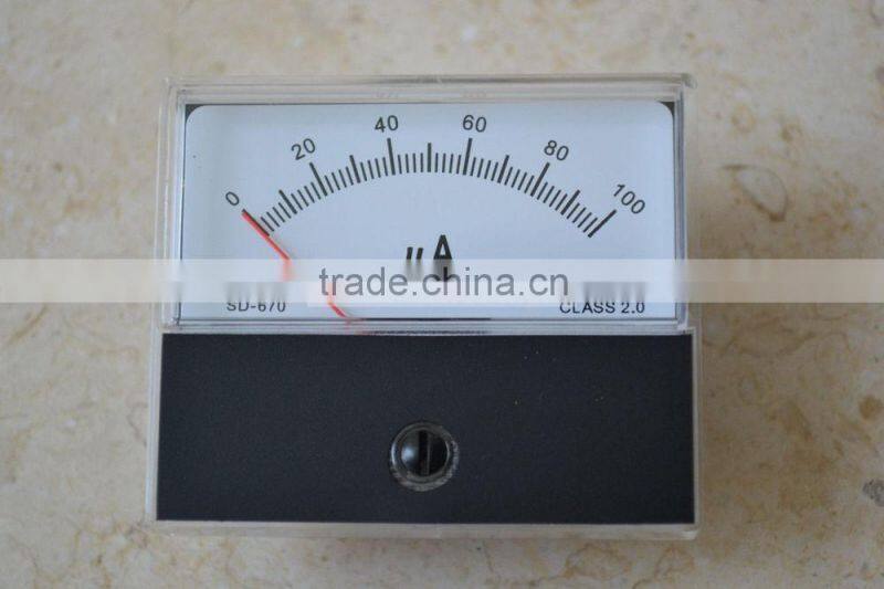 Class 2.0 DC 100uA Panel Meter SD-670-1-100(DC-100uA) 60x70mm