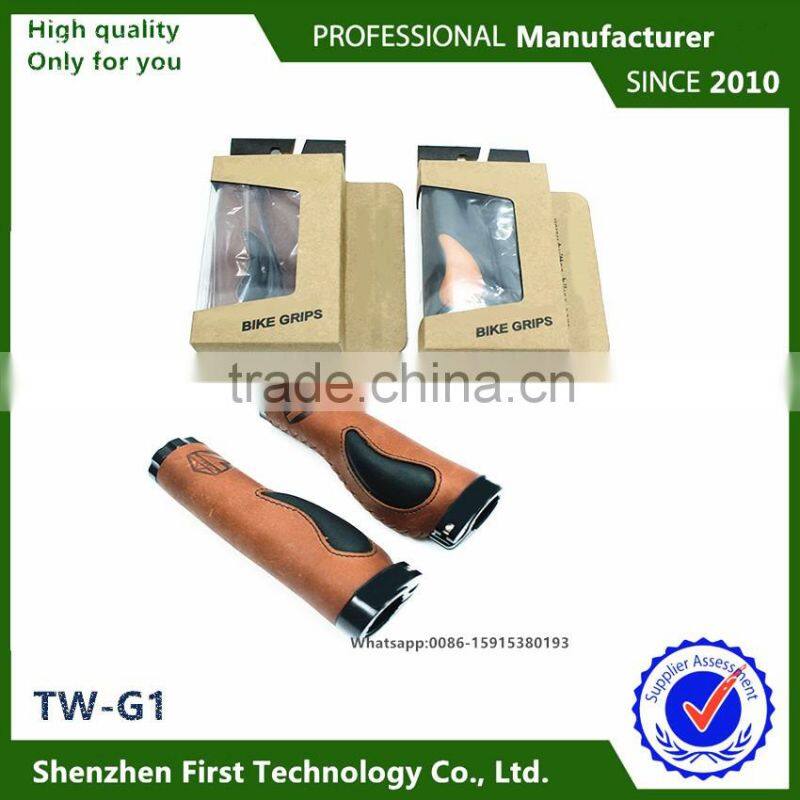 27.5 mtb carbon comfortable bicycle grips leather hand grips